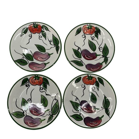 Vintage Ceramica San Marciano Hand Painted Italy Side Plates Four (4) - Picture 1 of 16
